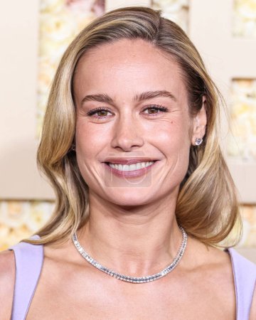 Photo for Brie Larson arrives at the 81st Annual Golden Globe Awards held at The Beverly Hilton Hotel on January 7, 2024 in Beverly Hills, Los Angeles, California, United States. - Royalty Free Image