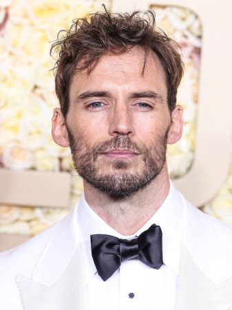 Photo for Sam Claflin arrives at the 81st Annual Golden Globe Awards held at The Beverly Hilton Hotel on January 7, 2024 in Beverly Hills, Los Angeles, California, United States. - Royalty Free Image