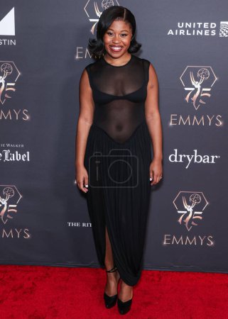 Photo for Dominique Fishback arrives at the Television Academy's 75th Annual Primetime Emmy Awards Performer Nominees Celebration held at the JW Marriott Los Angeles L.A. LIVE Platinum Ballroom on January 13, 2024 in Los Angeles, California, United States. - Royalty Free Image