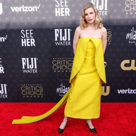 Photo for Brit Marling arrives at the 29th Annual Critics' Choice Awards held at The Barker Hangar on January 14, 2024 in Santa Monica, Los Angeles, California, United States. - Royalty Free Image