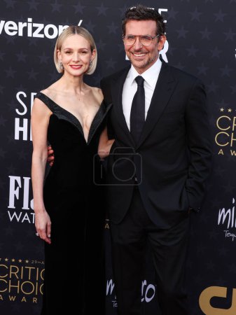 Photo for Carey Mulligan and Bradley Cooper arrive at the 29th Annual Critics' Choice Awards held at The Barker Hangar on January 14, 2024 in Santa Monica, Los Angeles, California, United States. - Royalty Free Image