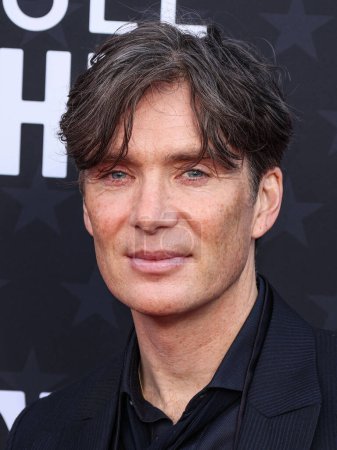Photo for Cillian Murphy wearing Zegna with an Omega watch arrives at the 29th Annual Critics' Choice Awards held at The Barker Hangar on January 14, 2024 in Santa Monica, Los Angeles, California, United States. - Royalty Free Image