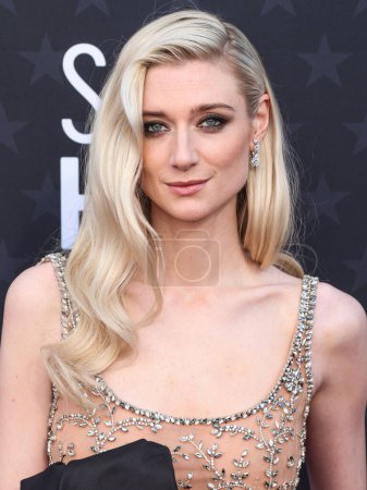 Photo for Elizabeth Debicki wearing an Oscar de la Renta look, Betsey Johnson shoes, and Dior jewelry arrives at the 29th Annual Critics' Choice Awards held at The Barker Hangar on January 14, 2024 in Santa Monica, Los Angeles, California, United States. - Royalty Free Image