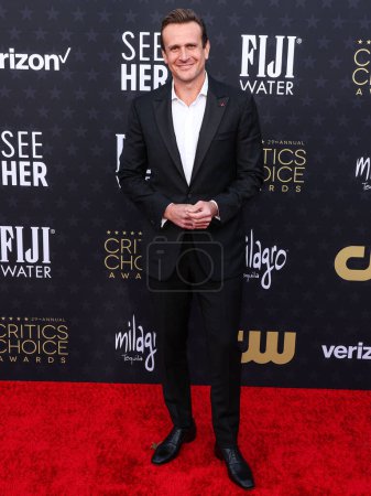 Photo for Jason Segel arrives at the 29th Annual Critics' Choice Awards held at The Barker Hangar on January 14, 2024 in Santa Monica, Los Angeles, California, United States - Royalty Free Image