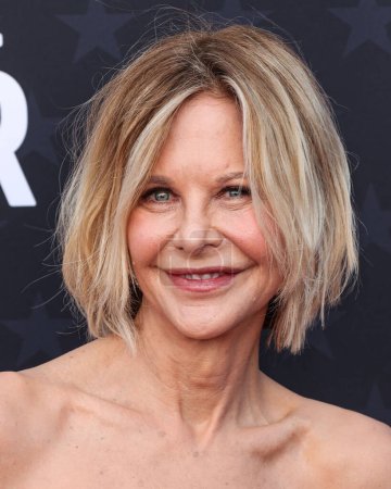 Photo for Meg Ryan arrives at the 29th Annual Critics' Choice Awards held at The Barker Hangar on January 14, 2024 in Santa Monica, Los Angeles, California, United States - Royalty Free Image