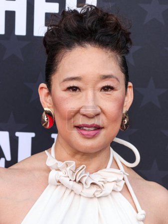 Photo for Sandra Oh arrives at the 29th Annual Critics' Choice Awards held at The Barker Hangar on January 14, 2024 in Santa Monica, Los Angeles, California, United States. - Royalty Free Image