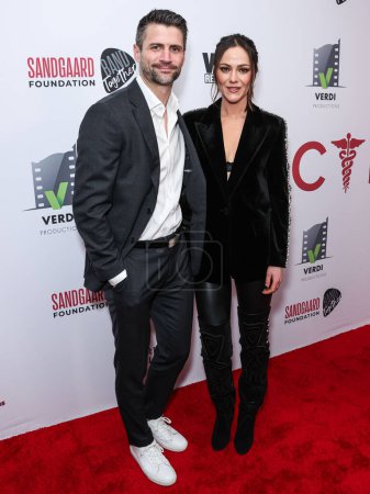 Photo for James Lafferty and wife Alexandra Park arrive at the Los Angeles Premiere Of VMI Releasing's 'Junction' held at the Harmony Gold Theater on January 24, 2024 in Hollywood, Los Angeles, California, United States. - Royalty Free Image