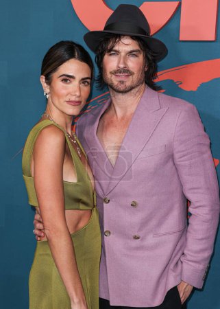 Photo for Nikki Reed and husband Ian Somerhalder arrive at the 33rd Annual Environmental Media Association Awards Gala held at Sunset Las Palmas Studios on January 27, 2024 in Hollywood, Los Angeles, California, United States. - Royalty Free Image