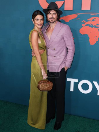 Photo for Nikki Reed and husband Ian Somerhalder arrive at the 33rd Annual Environmental Media Association Awards Gala held at Sunset Las Palmas Studios on January 27, 2024 in Hollywood, Los Angeles, California, United States. - Royalty Free Image