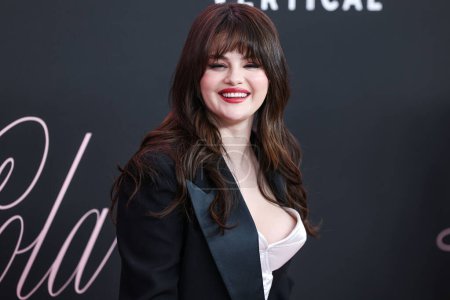 Téléchargez les photos : Selena Gomez arrive au Regency Bruin Theatre de Los Angeles le 3 février 2024 à Westwood, Los Angeles, Californie, États-Unis. - en image libre de droit
