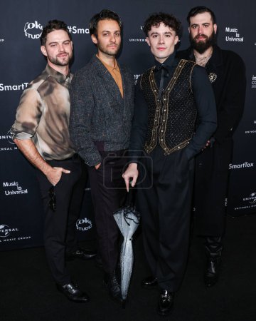 Photo for Luka Bazulka, Colin Kendrick, Daniel Zuker, Justin Siegal, Chance Taylor of Scarlet Opera arrive at Universal Music Group's 2024 66th GRAMMY Awards After Party held at nya studios WEST on February 4, 2024 in Hollywood, Los Angeles, California, USA. - Royalty Free Image