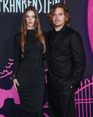 Photo for Barbara Palvin and husband Dylan Sprouse arrive at the Los Angeles Special Screening Of Focus Features 'Lisa Frankenstein' held at the Hollywood Athletic Club on February 5, 2024 in Hollywood, Los Angeles, California, United States. - Royalty Free Image