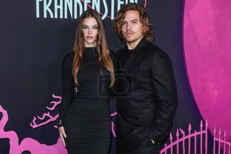 Photo for Barbara Palvin and husband Dylan Sprouse arrive at the Los Angeles Special Screening Of Focus Features 'Lisa Frankenstein' held at the Hollywood Athletic Club on February 5, 2024 in Hollywood, Los Angeles, California, United States. - Royalty Free Image