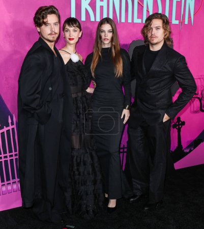 Photo for Cole Sprouse, Ari Fournier, Barbara Palvin and Dylan Sprouse arrive at the Los Angeles Special Screening Of Focus Features' 'Lisa Frankenstein' held at the Hollywood Athletic Club on February 5, 2024 in Hollywood, Los Angeles, California, USA - Royalty Free Image