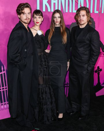 Photo for Cole Sprouse, Ari Fournier, Barbara Palvin and Dylan Sprouse arrive at the Los Angeles Special Screening Of Focus Features' 'Lisa Frankenstein' held at the Hollywood Athletic Club on February 5, 2024 in Hollywood, Los Angeles, California, USA - Royalty Free Image