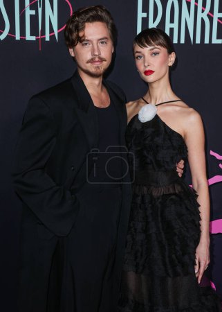 Photo for Cole Sprouse and girlfriend Ari Fournier arrive at the Los Angeles Special Screening Of Focus Features 'Lisa Frankenstein' held at the Hollywood Athletic Club on February 5, 2024 in Hollywood, Los Angeles, California, United States. - Royalty Free Image