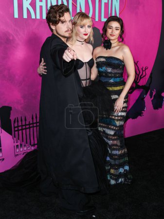 Photo for Cole Sprouse, Kathryn Newton and Liza Soberano arrive at the Los Angeles Special Screening Of Focus Features' 'Lisa Frankenstein' held at the Hollywood Athletic Club on February 5, 2024 in Hollywood, Los Angeles, California, United States. - Royalty Free Image
