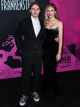 Photo for Hart Denton and girlfriend Elysee Sanville arrive at the Los Angeles Special Screening Of Focus Features' 'Lisa Frankenstein' held at the Hollywood Athletic Club on February 5, 2024 in Hollywood, Los Angeles, California, United States. - Royalty Free Image