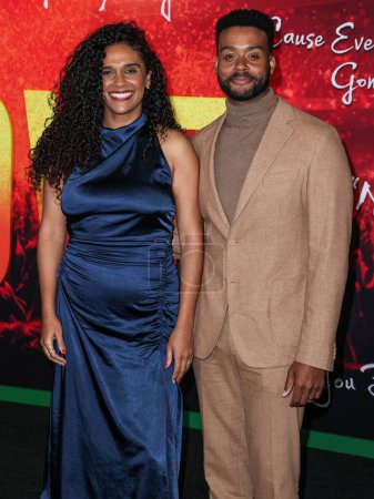 Photo for Briana Nicole Henry and Kris Bowers arrive at the Los Angeles Premiere Of Paramount Pictures' 'Bob Marley: One Love' held at the Regency Village Theatre on February 6, 2024 in Westwood, Los Angeles, California, United States. - Royalty Free Image