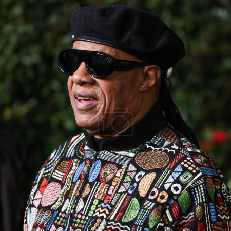 Photo for Stevie Wonder arrives at the Los Angeles Premiere Of Paramount Pictures' 'Bob Marley: One Love' held at the Regency Village Theatre on February 6, 2024 in Westwood, Los Angeles, California, United States. - Royalty Free Image