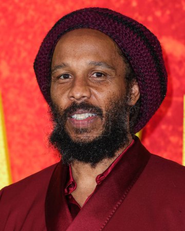 Photo for Ziggy Marley arrives at the Los Angeles Premiere Of Paramount Pictures' 'Bob Marley: One Love' held at the Regency Village Theatre on February 6, 2024 in Westwood, Los Angeles, California, United States. - Royalty Free Image