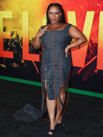 Photo for Zuri Marley arrives at the Los Angeles Premiere Of Paramount Pictures' 'Bob Marley: One Love' held at the Regency Village Theatre on February 6, 2024 in Westwood, Los Angeles, California, United States. - Royalty Free Image