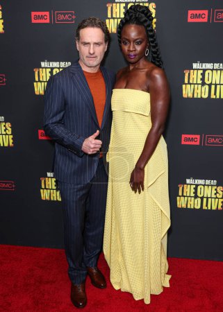 Photo for Andrew Lincoln and Danai Gurira arrive at the Los Angeles Premiere Of AMC+'s 'The Walking Dead: The Ones Who Live' Season 1 held at the Linwood Dunn Theater at the Pickford Center for Motion Picture Study on February 7, 2024 in Hollywood, Los Angeles - Royalty Free Image