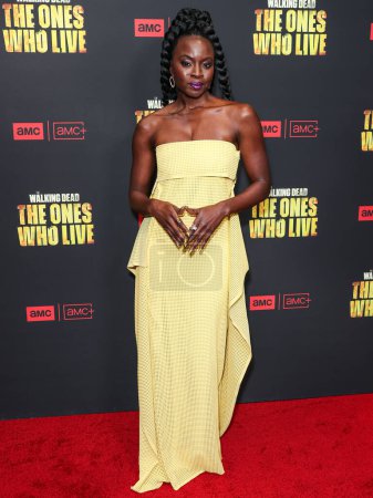 Photo for Danai Gurira arrives at the Los Angeles Premiere Of AMC+'s 'The Walking Dead: The Ones Who Live' Season 1 held at the Linwood Dunn Theater at the Pickford Center for Motion Picture Study on February 7, 2024 in Hollywood, Los Angeles, California, USA - Royalty Free Image