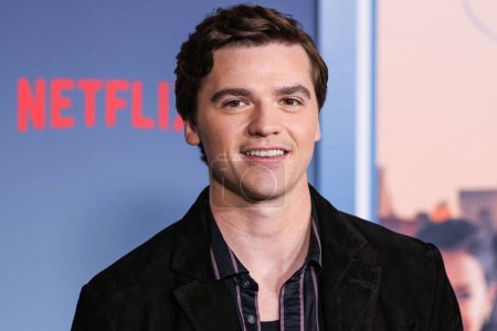Photo for Joel Courtney arrives at the Los Angeles Premiere Of Netflix's 'Players' held at The Egyptian Theatre Hollywood on February 8, 2024 in Hollywood, Los Angeles, California, United States. - Royalty Free Image