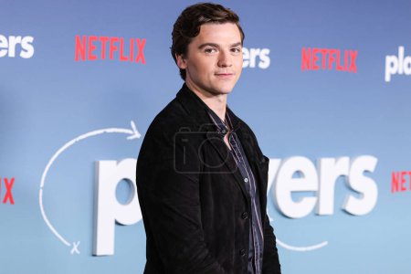Photo for Joel Courtney arrives at the Los Angeles Premiere Of Netflix's 'Players' held at The Egyptian Theatre Hollywood on February 8, 2024 in Hollywood, Los Angeles, California, United States. - Royalty Free Image