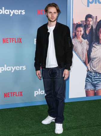 Photo for Logan Shroyer arrives at the Los Angeles Premiere Of Netflix's 'Players' held at The Egyptian Theatre Hollywood on February 8, 2024 in Hollywood, Los Angeles, California, United States. - Royalty Free Image