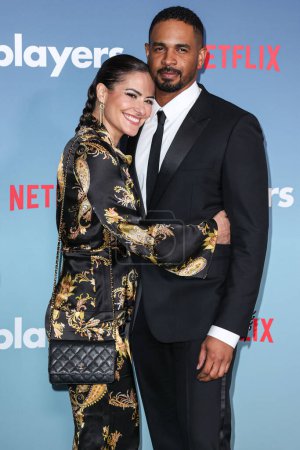 Photo for Samara Saraiva and husband Damon Wayans Jr. arrive at the Los Angeles Premiere Of Netflix's 'Players' held at The Egyptian Theatre Hollywood on February 8, 2024 in Hollywood, Los Angeles, California, United States. - Royalty Free Image