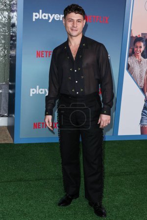 Photo for Augustus Prew arrives at the Los Angeles Premiere Of Netflix's 'Players' held at The Egyptian Theatre Hollywood on February 8, 2024 in Hollywood, Los Angeles, California, United States. - Royalty Free Image