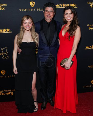 Photo for Estela Ines Monteverde, Alejandro Gomez Monteverde and Ali Landry arrive at the 31st Annual Movieguide Awards Gala held at AVALON Hollywood and Bardot on February 9, 2024 in Hollywood, Los Angeles, California, United States. - Royalty Free Image