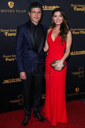 Photo for Alejandro Gomez Monteverde and wife Ali Landry arrive at the 31st Annual Movieguide Awards Gala held at AVALON Hollywood and Bardot on February 9, 2024 in Hollywood, Los Angeles, California, United States. - Royalty Free Image