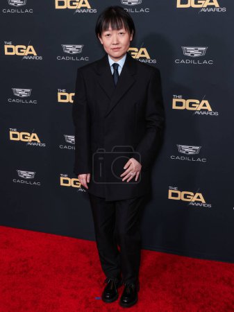Photo for Celine Song wearing Prada arrives at the 76th Annual Directors Guild Of America (DGA) Awards held at The Beverly Hilton Hotel on February 10, 2024 in Beverly Hills, Los Angeles, California, United States - Royalty Free Image