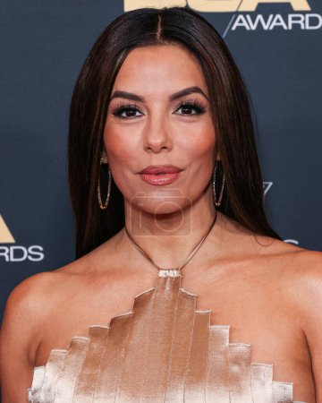 Photo for Eva Longoria wearing Alberta Ferretti SS24 RTW arrives at the 76th Annual Directors Guild Of America (DGA) Awards held at The Beverly Hilton Hotel on February 10, 2024 in Beverly Hills, Los Angeles, California, United States. - Royalty Free Image