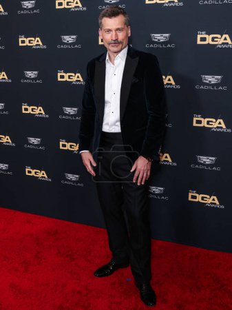 Téléchargez les photos : Nikolaj Coster-Waldau arrive au 76ème Annual Directors Guild Of America (DGA) Awards qui se tient au Beverly Hilton Hotel le 10 février 2024 à Beverly Hills, Los Angeles, Californie, États-Unis. - en image libre de droit