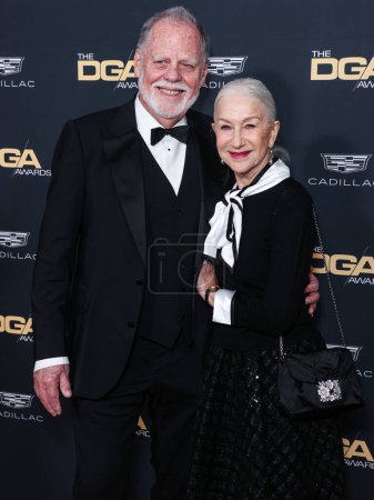 Photo for Taylor Hackford and wife Helen Mirren arrive at the 76th Annual Directors Guild Of America (DGA) Awards held at The Beverly Hilton Hotel on February 10, 2024 in Beverly Hills, Los Angeles, California, United States. - Royalty Free Image