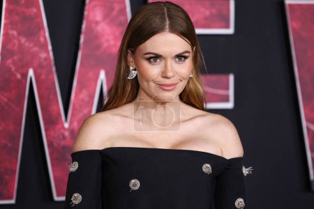Photo for Holland Roden arrives at the World Premiere Of Columbia Pictures' 'Madame Web' held at the Regency Village Theatre on February 12, 2024 in Westwood, Los Angeles, California, United States. - Royalty Free Image