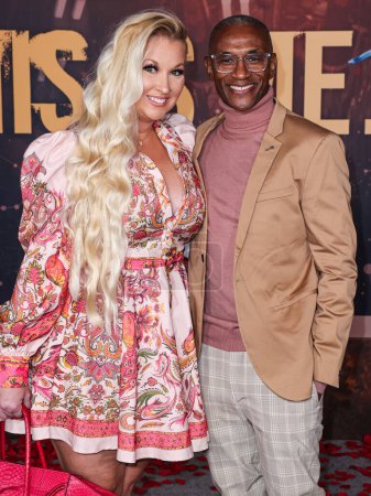 Photo for Amanda Moore and husband Tommy Davidson arrive at the Los Angeles Premiere Of Amazon MGM Studios' 'This Is Me...Now: A Love Story' held at the Dolby Theatre on February 13, 2024 in Hollywood, Los Angeles, California, United States. - Royalty Free Image