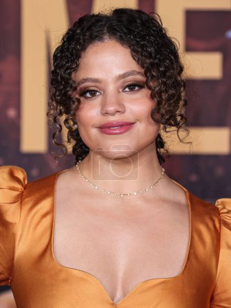 Photo for Sarah Jeffery arrives at the Los Angeles Premiere Of Amazon MGM Studios' 'This Is Me...Now: A Love Story' held at the Dolby Theatre on February 13, 2024 in Hollywood, Los Angeles, California, United States. - Royalty Free Image