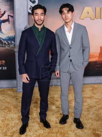 Photo for Daniel Chang and Sam Song Li arrive at the World Premiere Of Netflix's 'Avatar: The Last Airbender' Season 1 held at The Egyptian Theatre Hollywood on February 15, 2024 in Hollywood, Los Angeles, California, United States. - Royalty Free Image