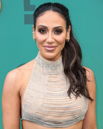 Photo for Melissa Gorga arrives at the 49th Annual People's Choice Awards 2024 held at The Barker Hangar on February 18, 2024 in Santa Monica, Los Angeles, California, United States. - Royalty Free Image