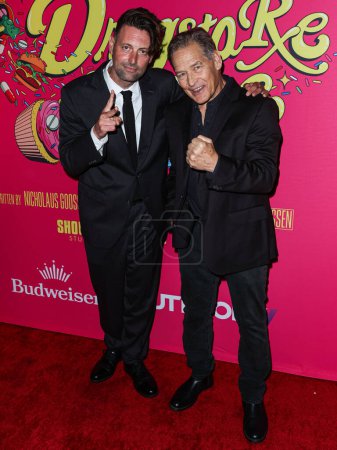 Photo for Nicholaus Goossen and James Remar arrive at the Los Angeles Premiere Of Shout! Studios, All Things Comedy and Utopia's 'Drugstore June' held at the TCL Chinese 6 Theaters on February 20, 2024 in Hollywood, Los Angeles, California, United States. - Royalty Free Image