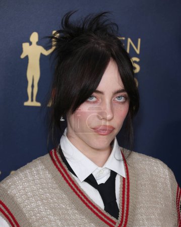 Photo for Billie Eilish wearing Vivienne Westwood arrives at the 30th Annual Screen Actors Guild Awards held at the Shrine Auditorium and Expo Hall on February 24, 2024 in Los Angeles, California, United States. - Royalty Free Image
