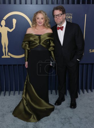 Photo for J. Smith-Cameron and husband Kenneth Lonergan arrive at the 30th Annual Screen Actors Guild Awards held at the Shrine Auditorium and Expo Hall on February 24, 2024 in Los Angeles, California, United States. - Royalty Free Image