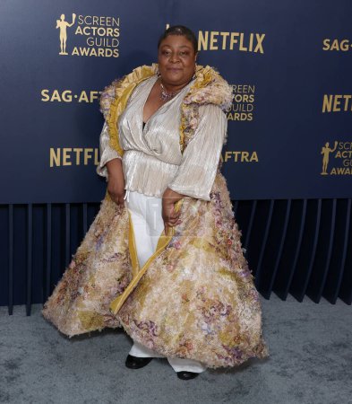 Photo for Myra Lucretia Taylor arrives at the 30th Annual Screen Actors Guild Awards held at the Shrine Auditorium and Expo Hall on February 24, 2024 in Los Angeles, California, United States. - Royalty Free Image