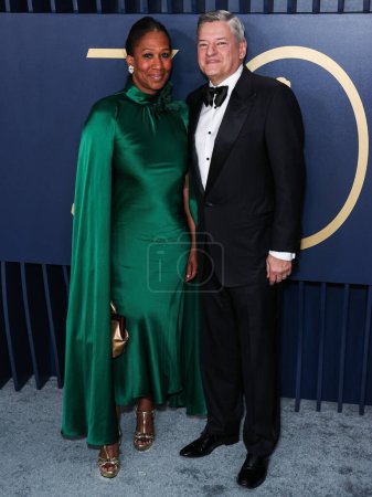 Photo for Nicole Avant and husband Ted Sarandos arrive at the 30th Annual Screen Actors Guild Awards held at the Shrine Auditorium and Expo Hall on February 24, 2024 in Los Angeles, California, United States. - Royalty Free Image
