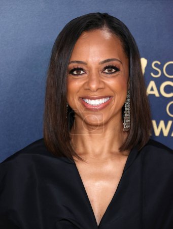 Photo for Nischelle Turner arrives at the 30th Annual Screen Actors Guild Awards held at the Shrine Auditorium and Expo Hall on February 24, 2024 in Los Angeles, California, United States. - Royalty Free Image